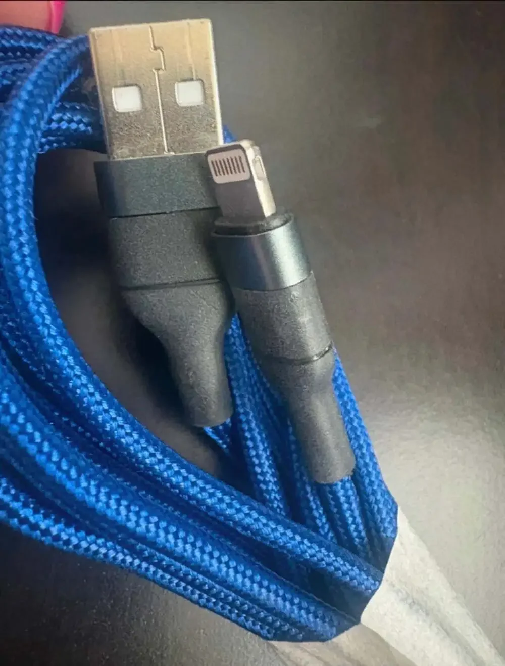 8FT Nylon Braided USB-A to Lightning iPhone Charger Cable Blue